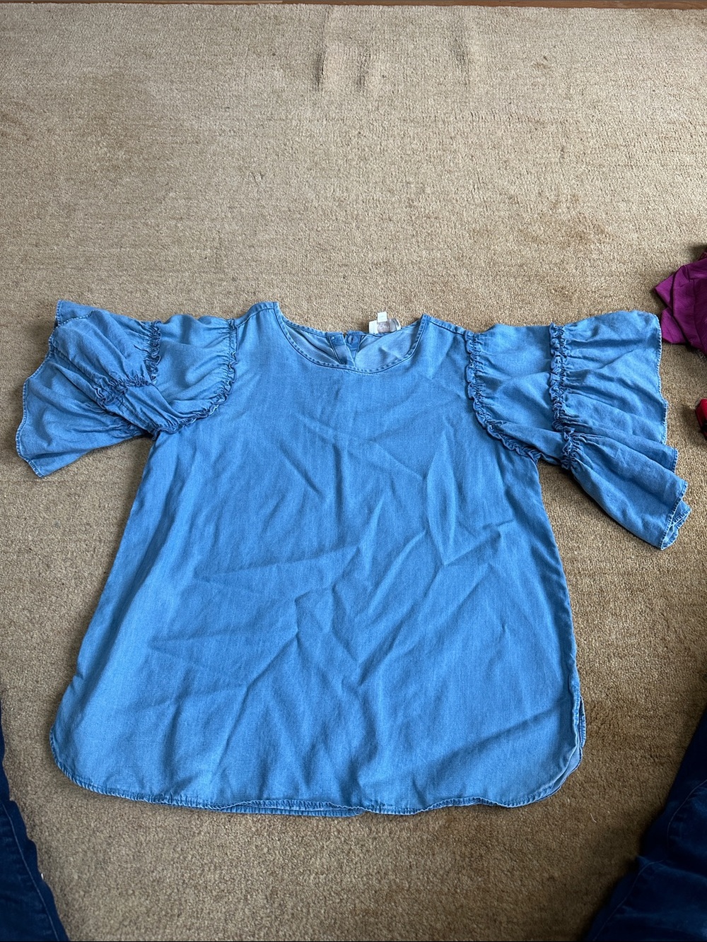 LOFT Light Blue Ruffle Sleeve Blouse from Loft, size small
